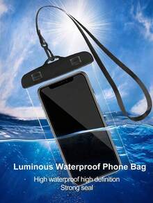 1pc Universal Waterproof Phone Pouch, Waterproof Phone Case With Touch Screen Function, Face Unlock, Suitable For Swimming, Rafting, Transparent, Waterproof Diving Bag, Waterproof Touch Screen, Underwater Photography, Dustproof, Shockproof, Rainproof, Waterproof, Floating Gear, Convenient Phone Case. - Multicolor - View 9