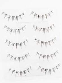 QDUM Manga 假睫毛 5 对小恶魔自然柔软睫毛透明塑料带仙女仿貂睫毛