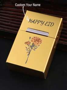 1pc Metal Flip-Top Cigarette Case For Men, Pressure Resistant & Moisture Proof With Magnetic Closure, Aluminum Alloy Holds 20 Cigarettes, Elongated Design,Chic Autumn