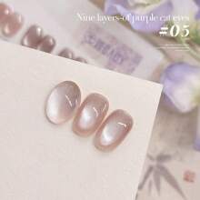 ZHIYAN 15ML/PCS 夏季热恋 8 色猫眼套装类珠凝胶指甲油 2025 新款冰透明美白粉色玻璃珠指甲油粉色指甲紫色指甲白色指甲 UV 光指甲夏季指甲海滩必备品适用于脚趾甲万圣节指甲美甲美甲沙龙专用美甲用品