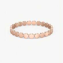 Delicate Everyday Jewelry, Golden/Silvery/Rose Golden Flat Bead Rings, Non Tarnish Circular Linked Rings, 1.5mm Band, Ball Stacking Rings, Gift For Her - Multicolor - View 8