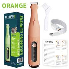 Aparador de Patas de Animais de Estimação, Cortadores de Pelo para Cães com Luz LED, Aparador de Patas Ultrabaixo Ruído para Cães e Gatos, Cortadores de Pelo Recarregáveis Sem Fio para Patas, Orelhas, Rosto, Bunda, Olhos, À Prova d'Água e Fácil de Limpar, Lâmina Alargada de 18 mm