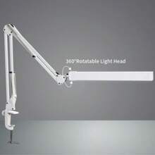 1 st järnskrivbordslampa, modern vit hopfällbar och justerbar läsbordslampa för sovrum