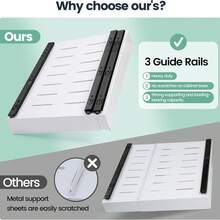 SIDIANBAN 1pack Expandable Pull Out Cabinet Organizer Adhesive, Heavy Duty Slide Out Drawers For Kitchen Cabinets, Cabinet Pull Out Shelves For Kitchen Pantry Organization Adjustable Width 32cm-38cm - trắng - Xem 8