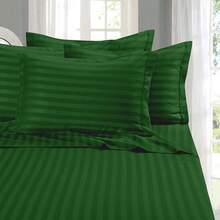 Elegant Comfort, Softest, Coziest 6-Piece Sheet Sets! 1500 Hotel Quality Luxurious Wrinkle Resistant Damask Stripe Bed Sheet Set, Black - Bedding 2025 - Hunter Green - 查看 10