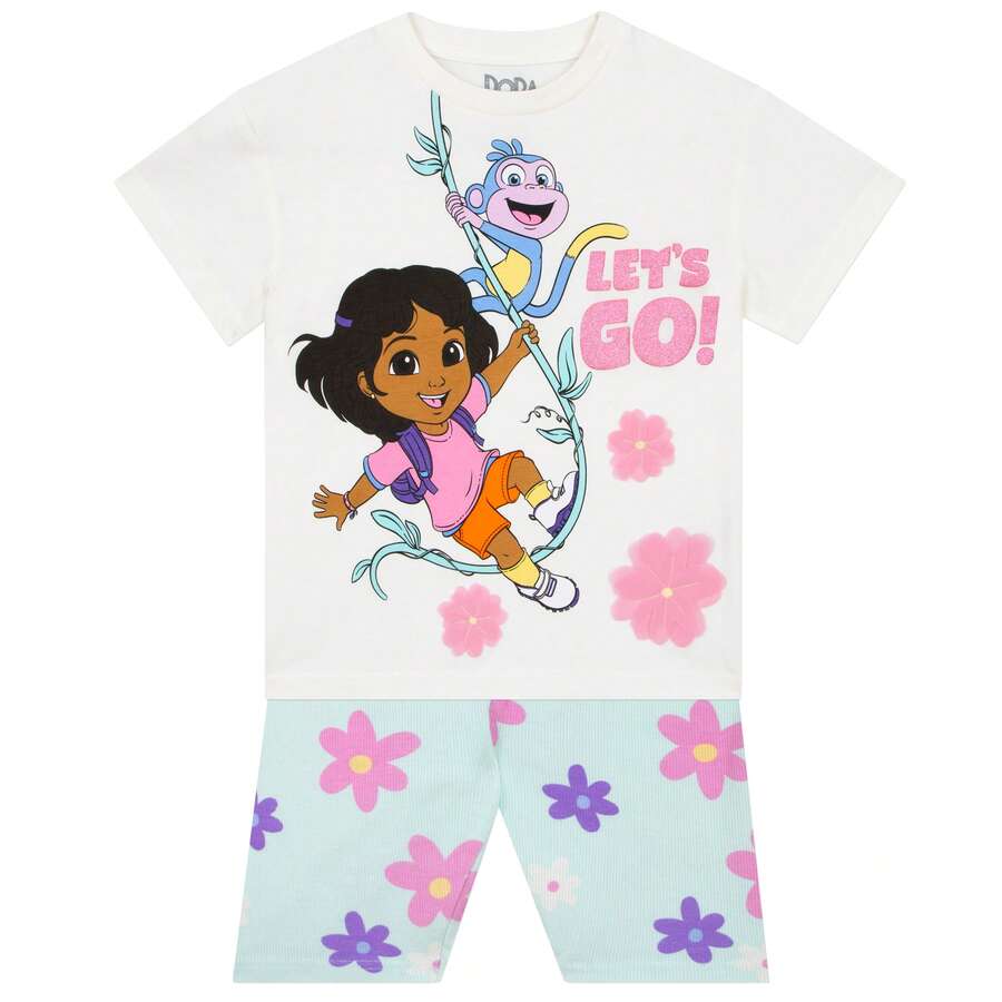 DORA Girls Outfit, Girls Tshirt And Shorts, Summer Clothes, Kids Shorts And T Shirt Set