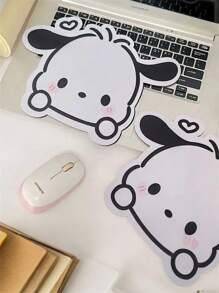 Sanrio 1pc Cute Cartoon Shaped Mouse Pad, Leather Material Creative Small Sized Non-Slip Computer Desk Pad, Office Use