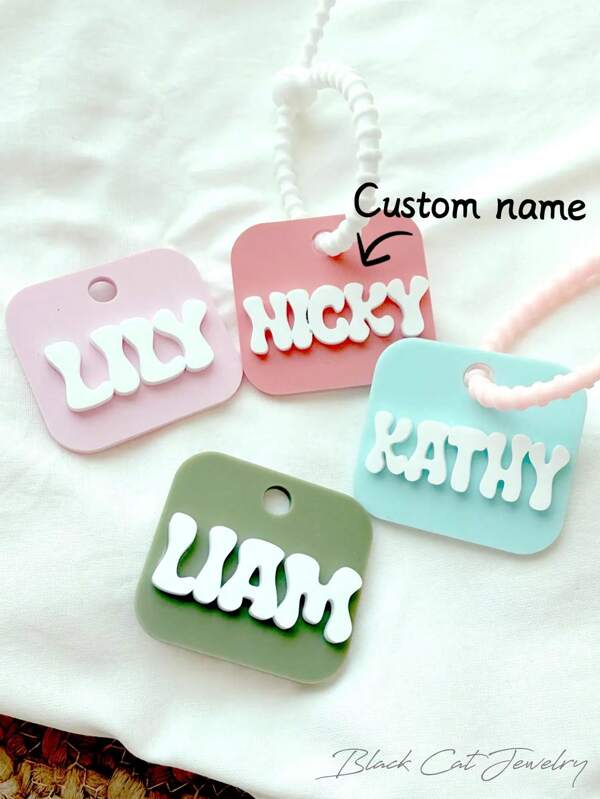Personalized Name Tag, Keychain, Cup Label, Kids Backpack Charm, Customized Gift