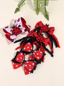 5 Stücke süße Marienkäfer Haarspangen für Mädchen, Frühlings-Insekten-Haarschleifen für Mädchen, rote und schwarze Käfer Haarschmuckteile mit Insekten-Design, Tierparty Zubehör für Geburtstage, Feiertage, Schulanfang