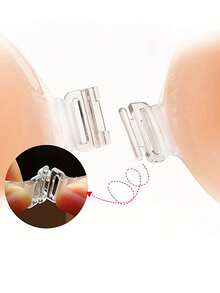 1Pc Invisible Silicone Strapless Push-Up Bra - Reusable, Self-Adhesive Front Closure, Seamless Chest Lift, Hand Washable, Non- Fabric - Women'S Lingerie Accessory, Strapless Bra Lift | Textured Surface | Seamless Design, Bras For Lingeri