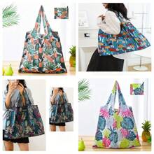 1 pezzo Borsa della spesa pieghevole, portatile, alla moda, impermeabile, di grande capacità, adatta per la spesa al supermercato, i viaggi, la conservazione di verdure/frutta/mobili/giocattoli