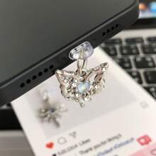 Tapón antipolvo tipo C para puerto de carga con diseño de corazón, mariposa y estrella, accesorio decorativo colgante para smartphones, tabletas, electrónica y amantes de los gadgets