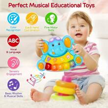 Piano-jouets pour bébés, jouets musicaux pour bébés, jouets lumineux pour bébés, jouets éducatifs précoces, jouets favorisant les capacités auditives et de réaction, cadeaux d'anniversaire, de Thanksgiving et de Noël pour bébés (certaines pièces sont envoyées aléatoirement)