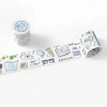 1 Roll Minimalist Living Theme Decorative Washi Tape Stickers, Good Life Plan Series, Suitable For Gifts, Office, Home, Marking, Labeling, Classroom, Toys, Student Planner, Creative Retro Decor DIY Materials School Supplies,Back To School