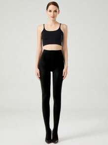 1 Pair Women 120D Sexy Black Tights, Sheer Stockings,Brown Fashionable And Simple Pantyhose Leggings