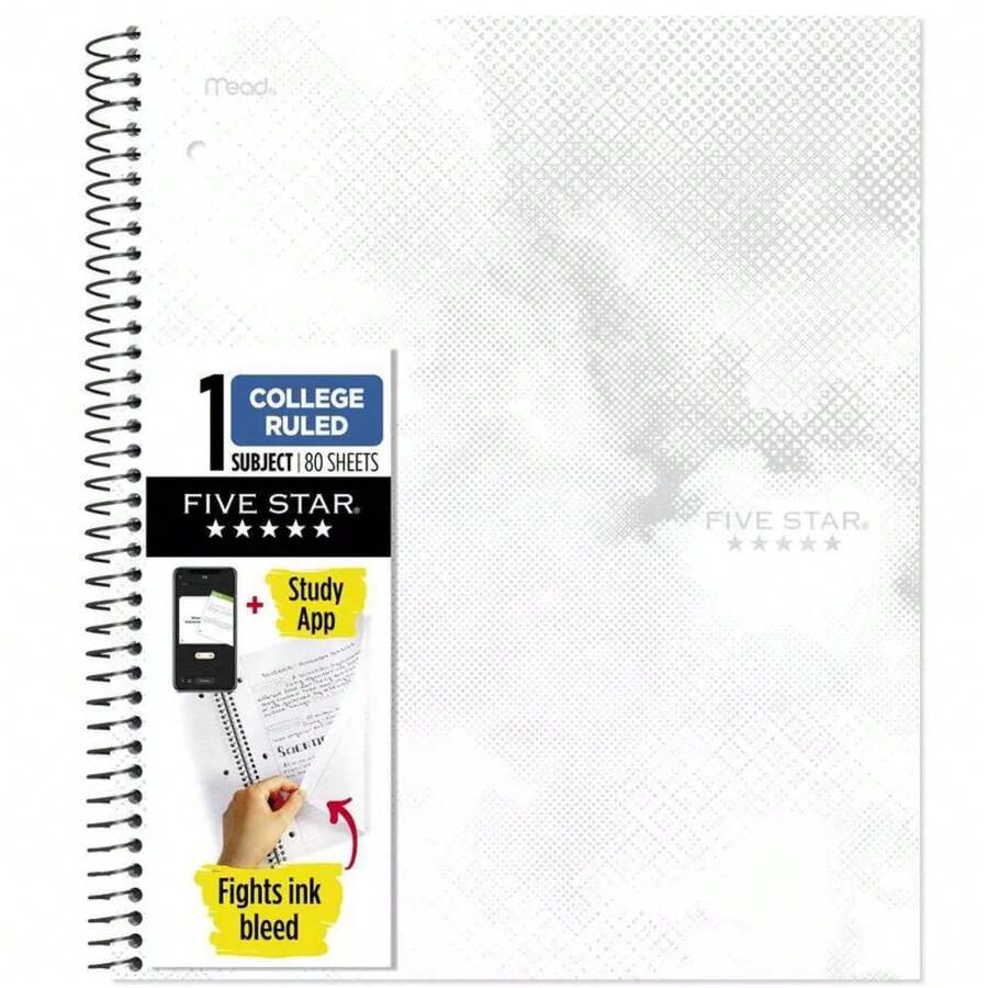 Five Star Active Subject Notebook 80ct White - 1 - View 1