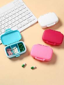 便携式旅行药盒防潮药丸整理器可重复使用药盒男女通用药品计划器日常口袋药盒可容纳维生素药物和补充剂家庭旅行必备配件户外办公室返校 - 彩色 - 查看 8