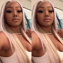 13X6 Platinum White Synthetic Lace Front Wigs 28 Inch Pre Plucked Long Straight Hair Wigs Glueless White Wigs Heat Resistant Fiber Hair Natural Halloween Wigs Platinum Blonde Lace Front Wigs For Women For Daily Christmas Party Cosplay Use - Ice Pink - 查看 10