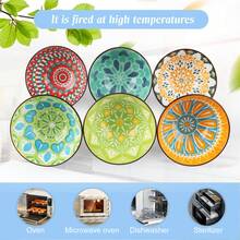 6-Pack Colorful Porcelain Dessert Bowls - 4.75 Inch (10oz) Ceramic Cereal & Soup Bowls - Microwave & Dishwasher-Proof For Ice Cream, Snacks, Side Dishes,Christmas Gifts Housewarming Gifts - 彩色 - 查看 10