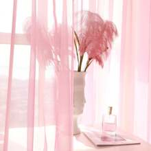 1 Stück einfarbiger Vorhang mit Ösendesign oben, halbtransparentes Vorhangteil, geeignet für Schlafzimmer, Wohnzimmer, Balkon, Landhaus