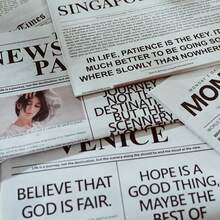 2Pcs English Newspaper Photography Props Fashion Clothing Home Decor Food Photography Background Props Flower Wrapping Paper Atmosphere Decoration Fall Decor - Multicolor - View 11