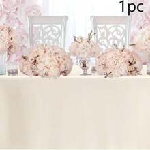 1/2 Pc Ivory White Tablecloth 58*102 Inch, Soft & Smooth, Suitable For Engagement, Party, Banquet, Dinner, Meeting, Celebration, Ceremony Decor