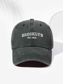 1 Stück Unisex BROOKLYN EST 1631 bestickte Vintage Baseball Kappe, atmungsaktiv mit UV-Schutz, personalisiert minimalistisch geeignet für Outdoor Sport, Wandern, Alltagstragen, verstellbare Größe, modisch vielseitig, Geschenk für Festivals