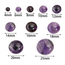 5-10 piezas/paquete Cabuchones naturales de amatista, tamaños variados, elegantes cabuchones de piedras preciosas púrpuras para hacer joyas DIY, adecuados para collares, anillos, pulseras y otros accesorios - amatista - Ver 8