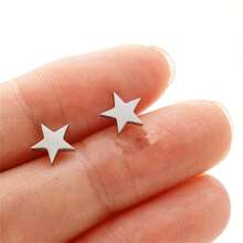 1 Paar 4mm/6mm/7mm/8mm Edelstahl Geometrische Pentagramm Ohrringe, luxuriöser Piercing Ohrring Schmuck für Frauen