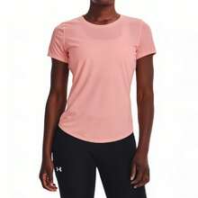 Under Armour STRIDE 2.0 女式透气速干运动T恤、跑步、健身训练上衣 - 淺粉色 - 查看 3