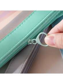 1pc Large Capacity Mesh Pencil Bag, Customizable Beach Vacation Storage Bag With Handle Back To School Season, School Supplies Frosted Document Bag Tpu Waterproof Handbag Test Paper Information Bag Pregnancy Test Storage File Ladies Large Capacity PVC Transparent Beach Bag, Handbag
