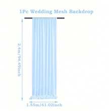 1 pieza/2 piezas/4 piezas Cortina de tul de color azul claro/rosa claro/negro, Decoración de Año Nuevo 2025, Tela de fondo para fiesta de boda, Decoración de ducha de bebé, Decoración de San Valentín, Decoración de escenario de gasa, Suministros de decoración de boda