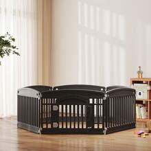 Sweetcrispy Plastic Dog Playpen 4/6-Panel 24" Expandable & Durable Pet Fence For Small To Medium Dogs - Indoor & Outdoor Portable Puppy Playpen With Secure Locking Door,Black - màu đen - Xem 8