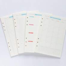 4 STÜCK, A5 & A6 Nachfüllblätter für Loseblattordner - 6-Loch Perforation, Tages-/Wochen-/Monatsplaner Einlagen mit Zielverfolgung, lochbare dicke Papiere, geeignet für Schreiben und Büronutzung, für Hochschule, Zuhause und Schule, Schulsachen, erster Schultag, Schulmaterial, Schulanfang