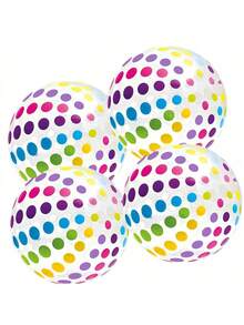 1 /3 Beach Ball, Large Colorful Inflatable Pool Water Toy, Party Decoration, Pool Ball, Summer Lawn, Beach Water Sports Team Inflatable Game, Party Gift, Transparent Inflatable And Easy To Carry, Can Be Blown Up And Deflated - Multicolor - View 9