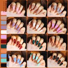 Teenitor Almond Press On Nails Medium Almond Glossy Press On Almond Nails, 288Pcs Almond Shape Press On Nails With Glue,12 Color Almond Glue On Nails