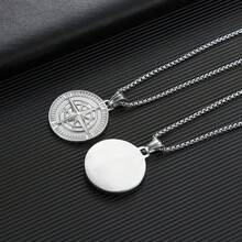 Men's Stainless Steel Compass Pendant Necklace For Adventurers - Vàng - Xem 6