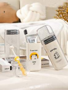 Travel Toothbrush Holder, Toothbrush Case And Toothbrush Cup With Handle Travel Kit, Large Capacity Toothbrush Toothpaste Storage For Bathroom Business Trip Camping - Multicolor - View 3