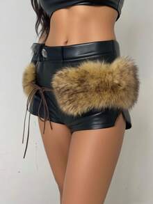 全新纯白色蓬松腰带，仿皮草GOA皮草腰带，羊毛皮草腰带，欧美性感热销款，女士夏季、秋季、秋季、万圣节蓬松腰带 - 彩色 - 查看 17