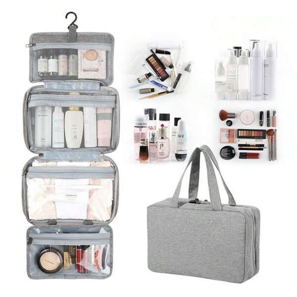 NetHong Borsa cosmetica di grande capacità, borsa da viaggio per il trucco, beauty case da appendere