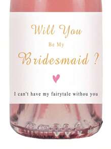5PCS Any Sizes Custom Wine Bottle Labels – Waterproof Personalized Text Stickers For Weddings, Bridal Showers, Newlyweds, Couples, Special Events & Festive Gatherings Bridesmaid Champagne Labels, Maid Of Honor, Wedding Party Proposal