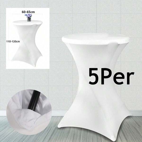 5PCS Cocktail Spandex Stretch Square Corner Tischdecken, Stretch Cocktail Tischdecken Bar Tall Bar Covers Hochzeit Dekoration
