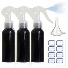 Pack Of 3 Spray Bottles, 100 Ml Small Spray Bottles For Filling, Transparent, Empty, Fine Mist Spray Bottle With Labels, Funnels, Travel Atomiser For Liquid, Cosmetics, Cleaning, Personal Care