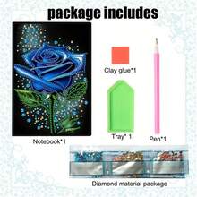 1 Set A5 Notebook With 5D Diamond Painting Peacock Theme, DIY Diamond Painting Notebook Craft Kit, Suitable For Handmade Creative Gift