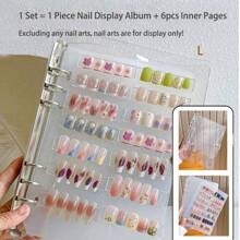Portfólio de Arte de Unhas Transparente, Álbum de Exibição de Design de Unhas, Organizador de Unhas Postiças, Livro de Armazenamento de Unhas, Tamanho A5/A6