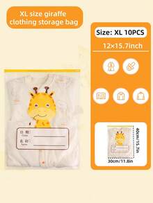 10pcs/3pcsOne Zipper Bag Mother And Child Sealed Bag Kindergarten Clothes Sorting Bag , Used For Clothing, Underwear, Shoes, Luggage Arrangement, With Transparent Design Compartment Bag,Back To School Necessary - Multicolor - View 5