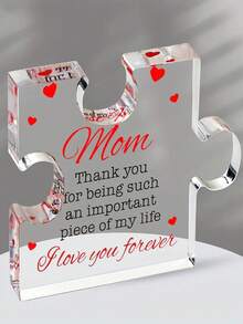 1 Piece, Carved Acrylic Puzzle - Perfect Mother's Birthday Gift - Commemorative Decoration Gift - Inspiring And Creative Small Gift - Holiday Accessories And Party Supplies