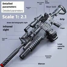 Large Gel Splatter Blaster For With Glasses Suitable For Backyard Fun And Outdoor Team Shooting Games, HK416 Full Configuration.M4A1 Full Configuration. - màu đen - Xem 4
