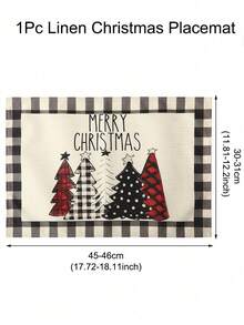 1pc Linen Merry Christmas Table Runner, Black & White Plaid Christmas Tree Pattern Table, Holiday Tabletop Decor Fabric For Winter Home Decor And Festive Celebration, Holiday Party, Christmas Party, Halloween Decoration, Holiday Decoration, Festive Decoration, Party Favor, Fun Christmas Party Decor, Christmas Holiday, Happy New Year, Christmas Decoration, Perfect Christmas Gift For Friends Christmas Decorations Home Christmas Gifts Christmas Decor