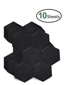 Black Large Hexagonal Matte Finish Self-Adhesive Kitchen Wall Tiles - Waterproof, Renovation Stickers Peel Wall Panels, Wall Paper, Wallpapers, Spring Decoration Items Refresh Your Home, Rama Decoration Stickers Gifts Birthday Graduation - Black - View 15